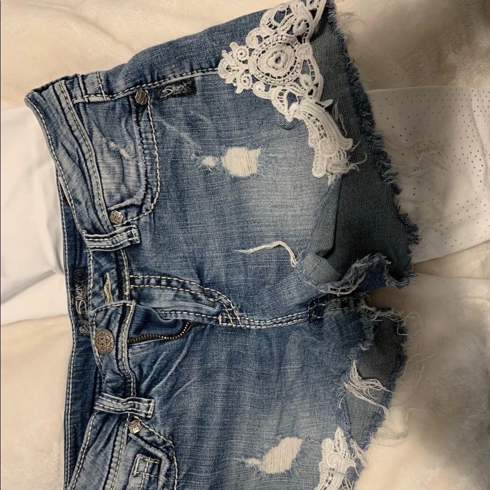 Silver Jean Shorts